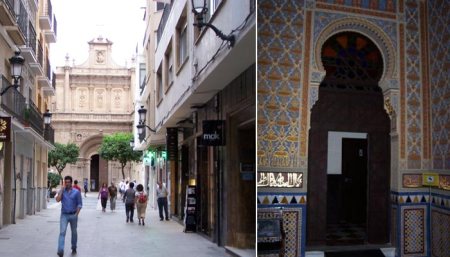 Calle Trapería y el Casino de Murcia
