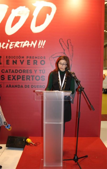 Raquel González Benito, Alcaldesa de Aranda de Duero, presentando los resultados turísticos del año 2014